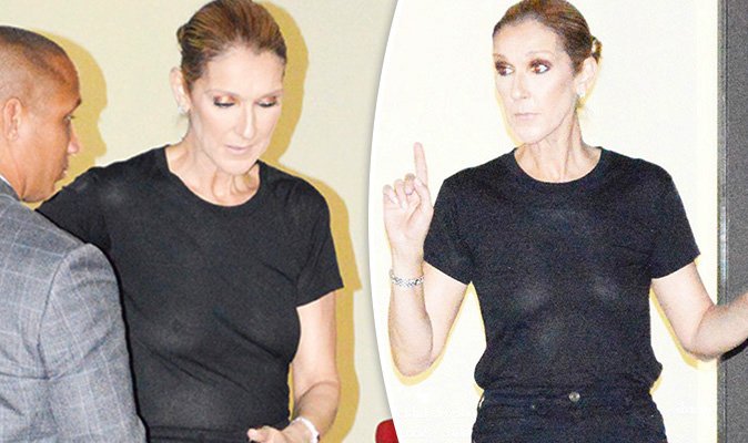 Braless Celine Dion Flashes Nipples As She Suffers Wardrobe