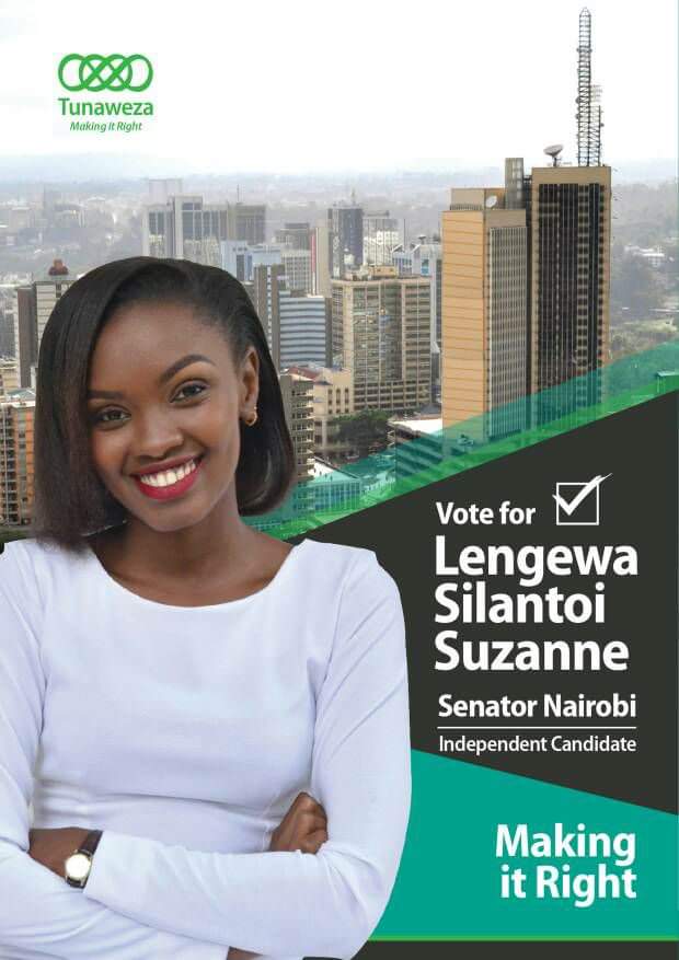 AswaniTed's tweet photo. Vote @SuzanneSilantoi Nairobi Senatorial Aspirant.
Hope for tomorrow
The choice for change
#NyoroshaSystem
#MakingItRight
#IfSheIsElected https://t.co/YHtVwPJff9