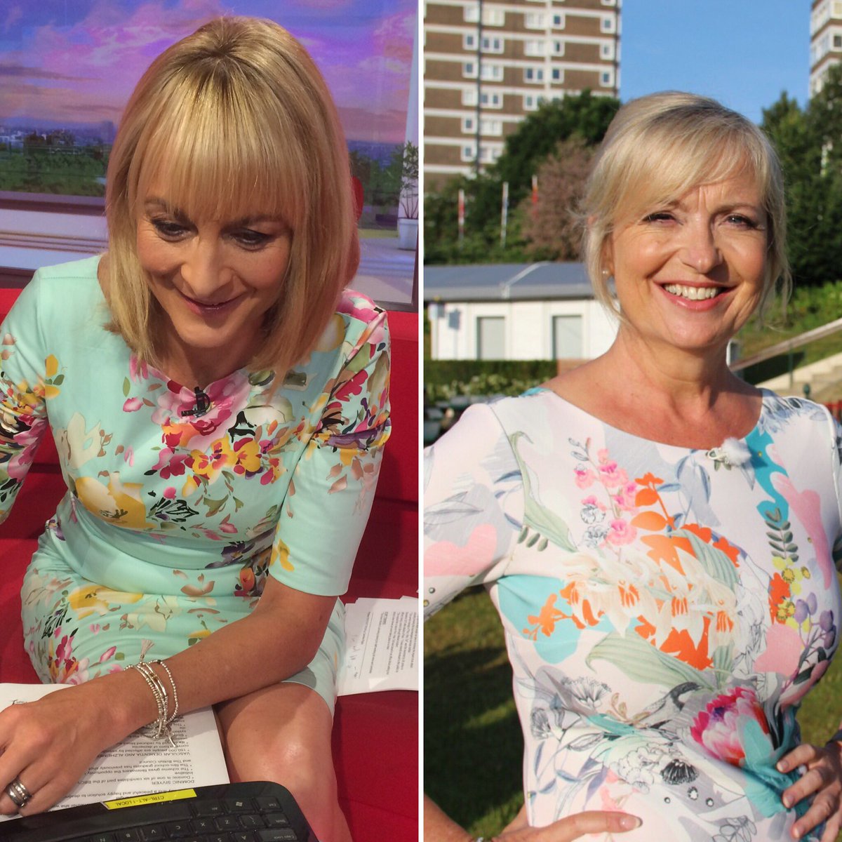 mrdanwalker's tweet image. Both @louiseminchin &amp;amp; @carolkirkwood looking floral and gorgeous this morning #ItsNotTheSameDress 😳