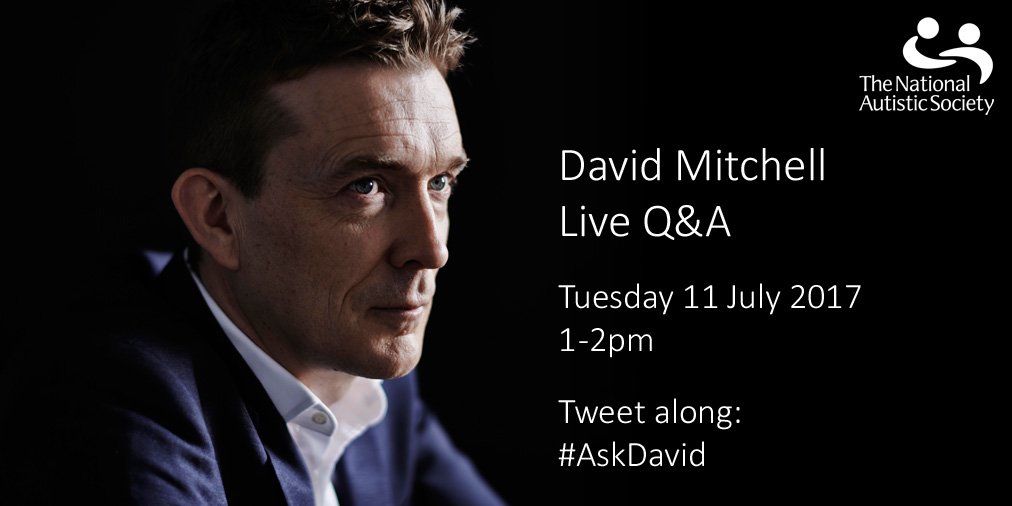 Tomorrow <a href="/david_mitchell/">David Mitchell</a> will be anwering your Qs in live Q&amp;A! David is an award winning author &amp; has a son on the autism spectrum #AskDavid