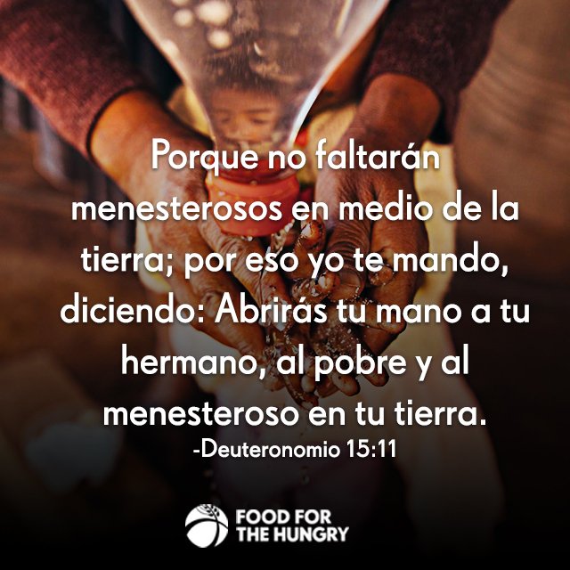 food4thehungryd's tweet photo. Abrirás tu mano a tu hermano, al pobre y al menesteroso en tu tierra. Deuteronomio 15:11
#FHRD #Food4TheHungry #God #Help #People #Hope https://t.co/E4GqN5OW3q