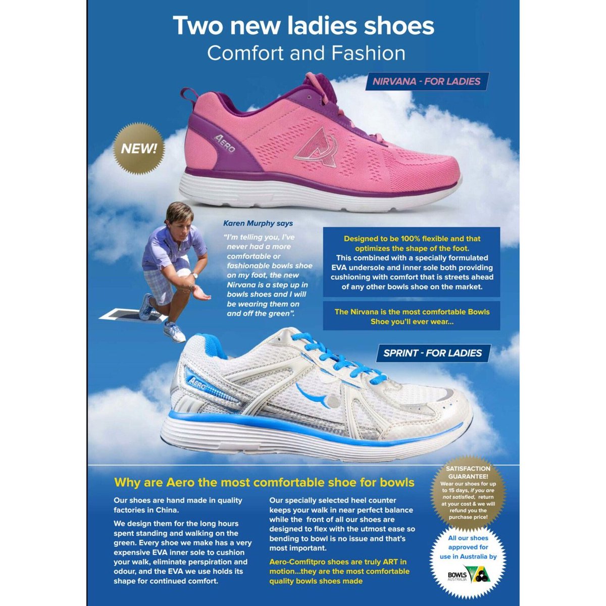 aero ladies bowls shoes