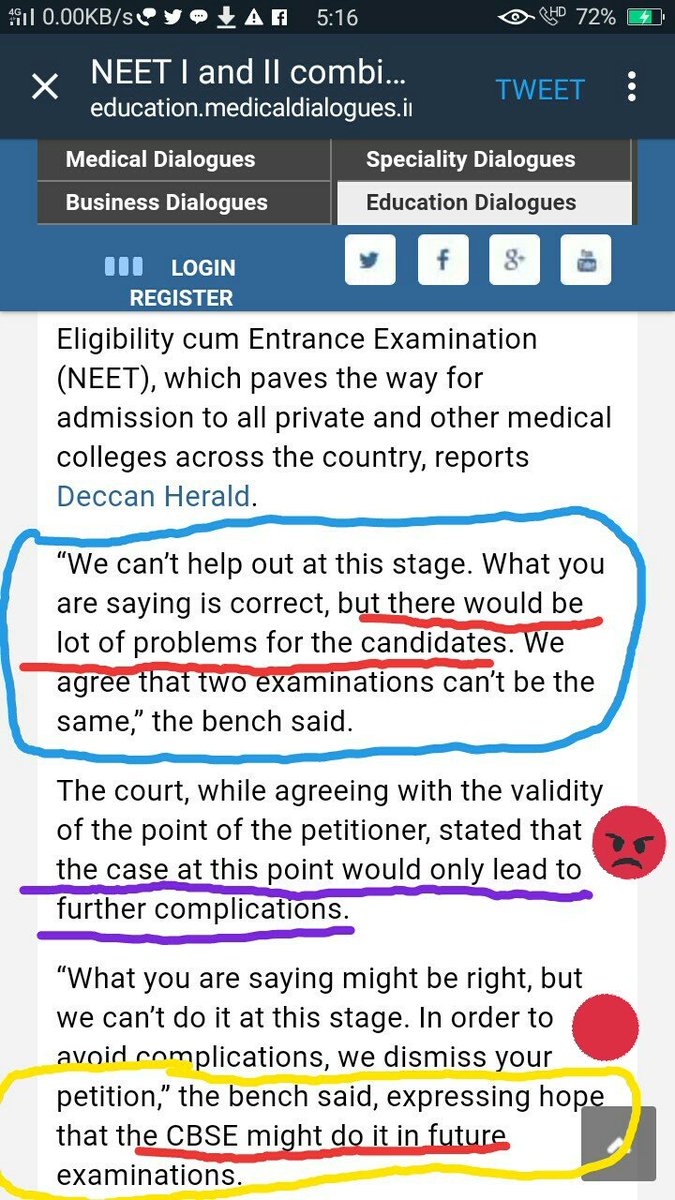 Srikanthrangia1's tweet photo. A SIMILAR WARNING BY SCI WAS GIVEN TO CBSE IN'16,-NOT TO CONDUCT NEET WITH DIFFERENT QST PAPERS💥
WHERE IS JUSTICE ❓😩
https://t.co/5JSvRQn4JF https://t.co/aRRNy9pKVo