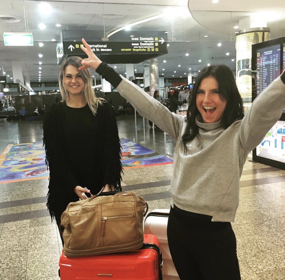 GabbyMoloney's tweet photo. IT'S HAPPENING ✈️ #eurobound #KATEGABBY @kat3y180 https://t.co/EqyRGOTwJH
