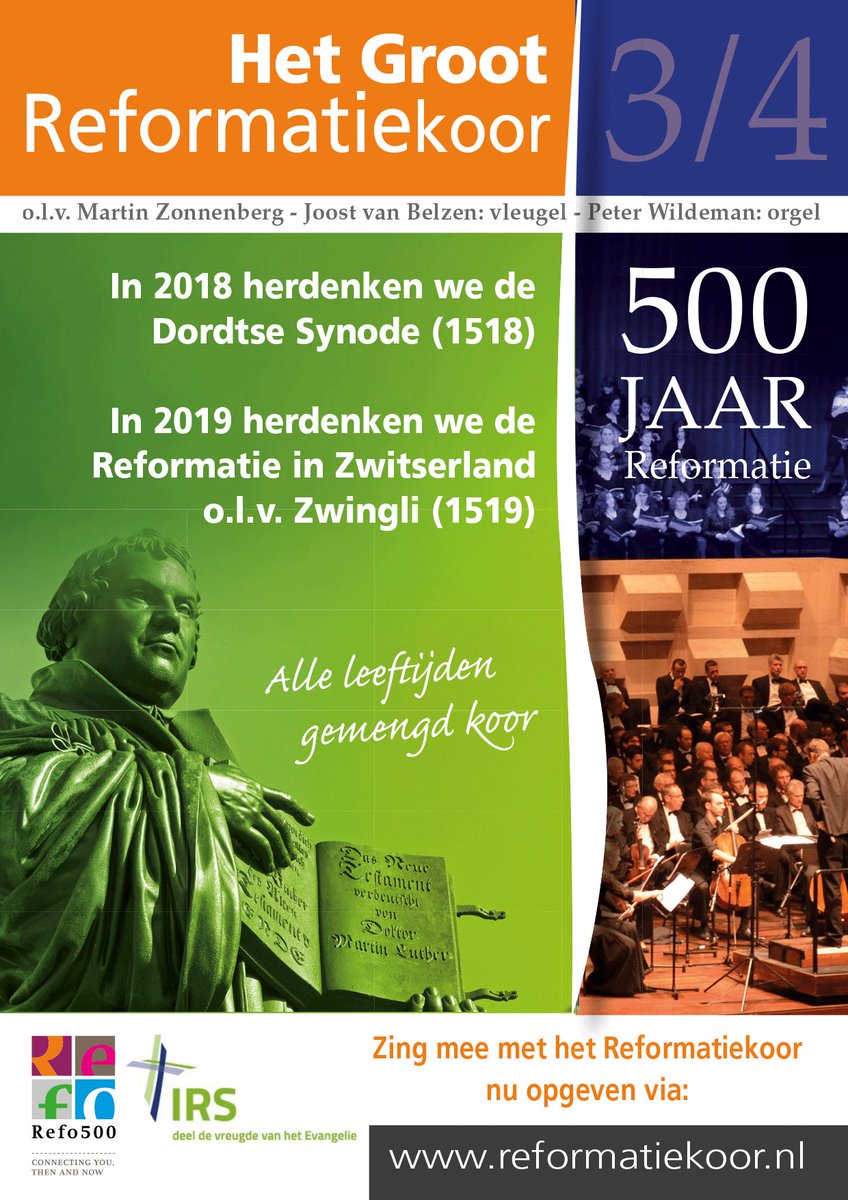 REFORConsortium's tweet photo. Geef je op voor Groot Reformatiekoor 2, 3 of 4 https://t.co/wu6WTfu5eV @peterwildeman https://t.co/xIxnlTzfbw
