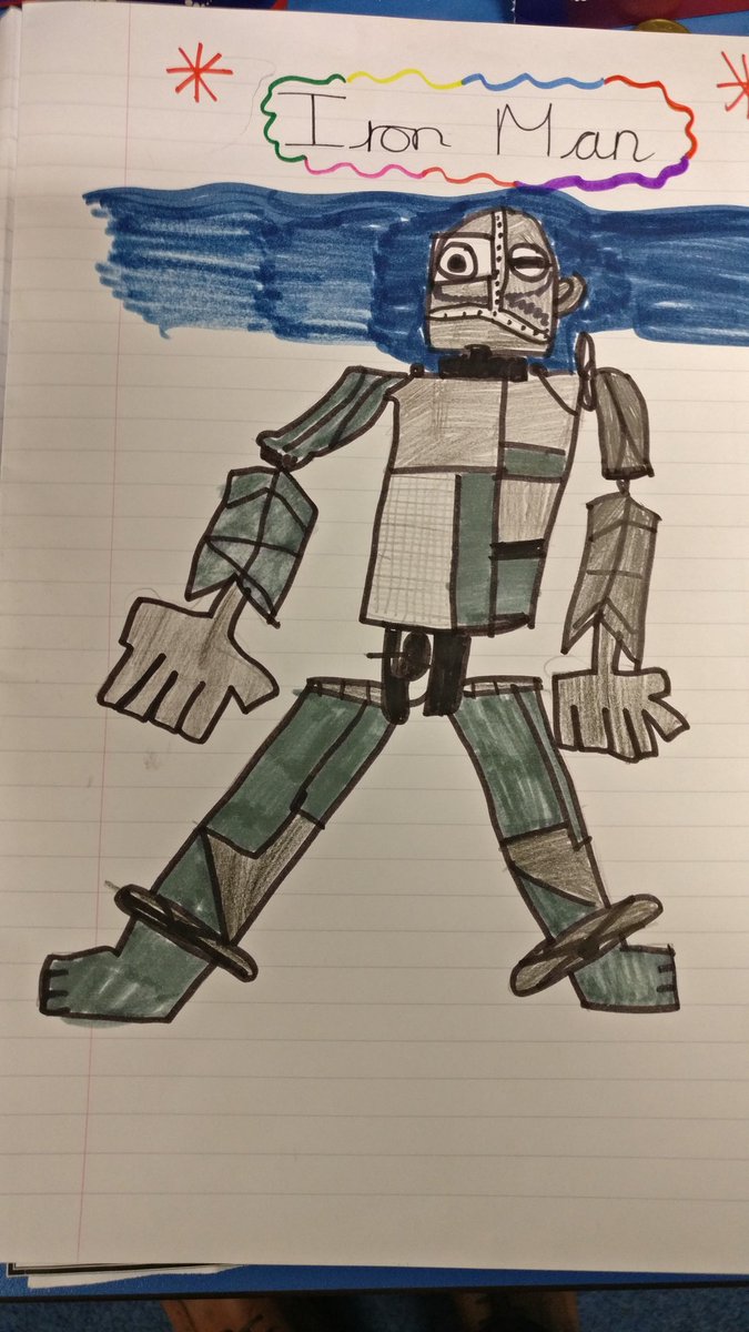 DempseyMr's tweet photo. Wow! Amazing homework! A brilliant drawing of The Iron Man. @Bowness_Primary #literacy #art https://t.co/Vavjg1jv42
