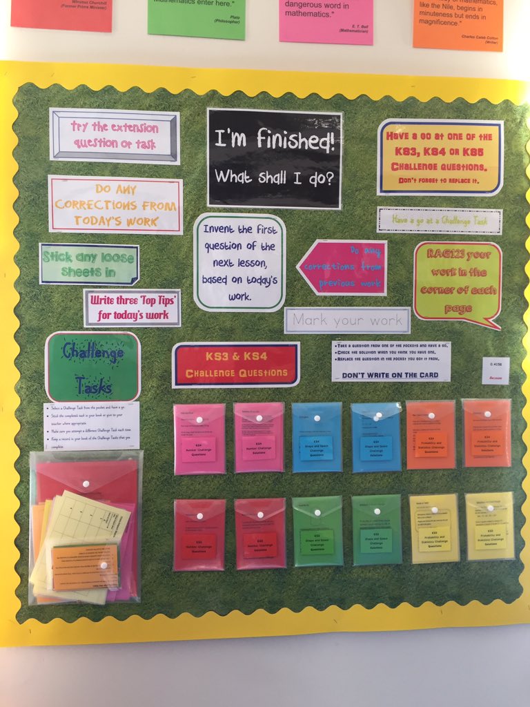 mathsjem's tweet photo. Including this lovely challenge wall 

#mathschat https://t.co/zGWLFOVRjx