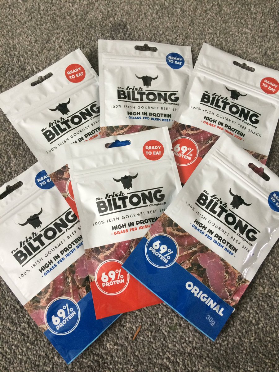 haydnmccullen's tweet photo. Supplies for @TheOpen arrived this morning. #healthy #golfsnack @Irishbiltong @TeamISM thanks for your support guys https://t.co/gaWkTTTNEA