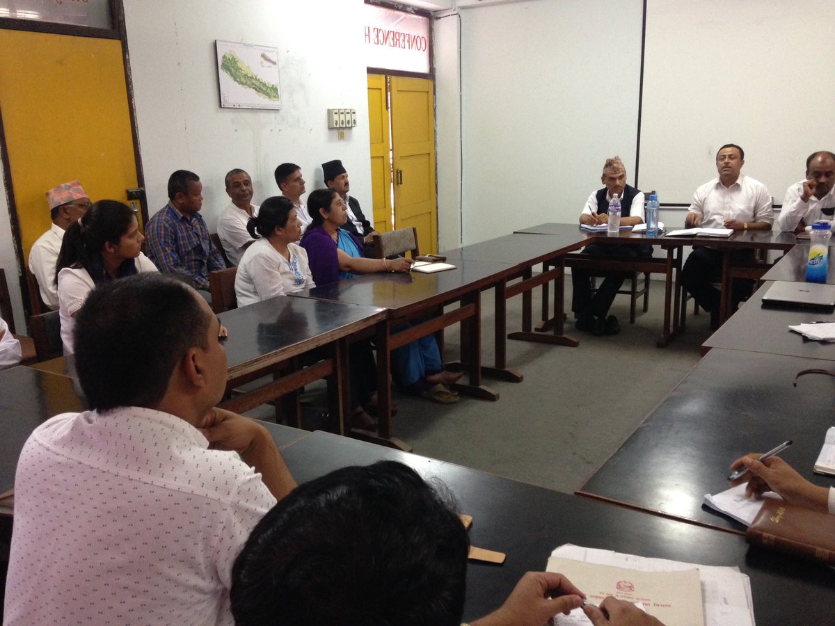 DFRS_Nepal's tweet photo. Review meeting on survey, research and other activities carried out by #DFRS in FY 073/74. #HappeningNow https://t.co/AfsUUCKlLs