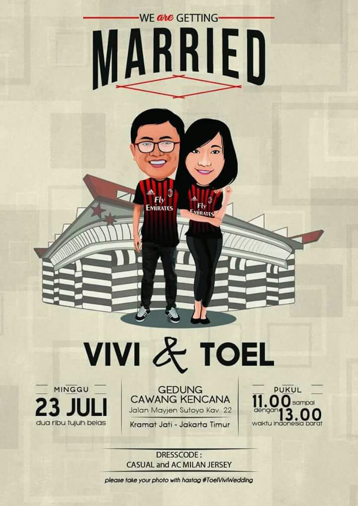 CurvaSudIndo's tweet photo. Pak presiden @toelmaldini akan menikah tanggal 23 Juli 2017. Terbuka untuk seluruh milanisti https://t.co/4MTfLnmkIL