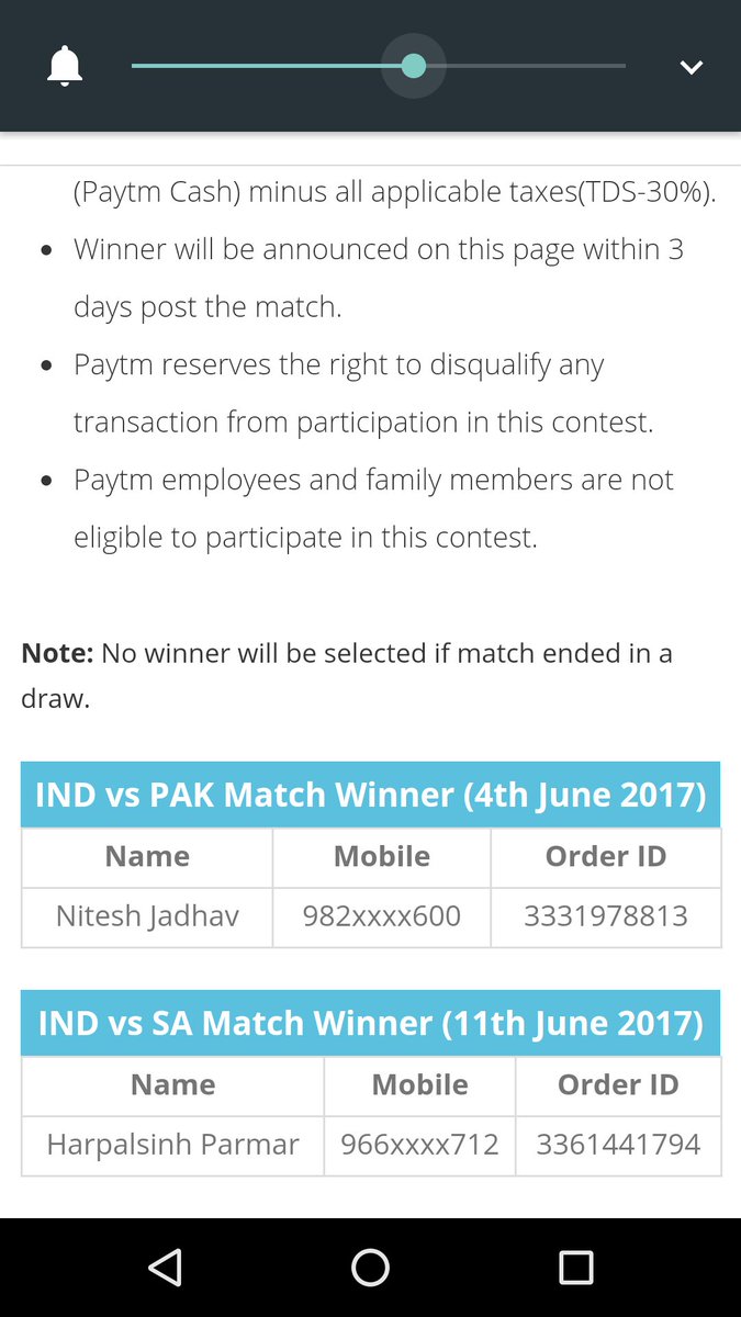 niteshjd's tweet photo. @Paytm Win Predict &amp; win competition for IND Vs PAK match dt. 04/06/17, but still not receive winning prize, said that KYC not updated https://t.co/UiFIRdW0iq