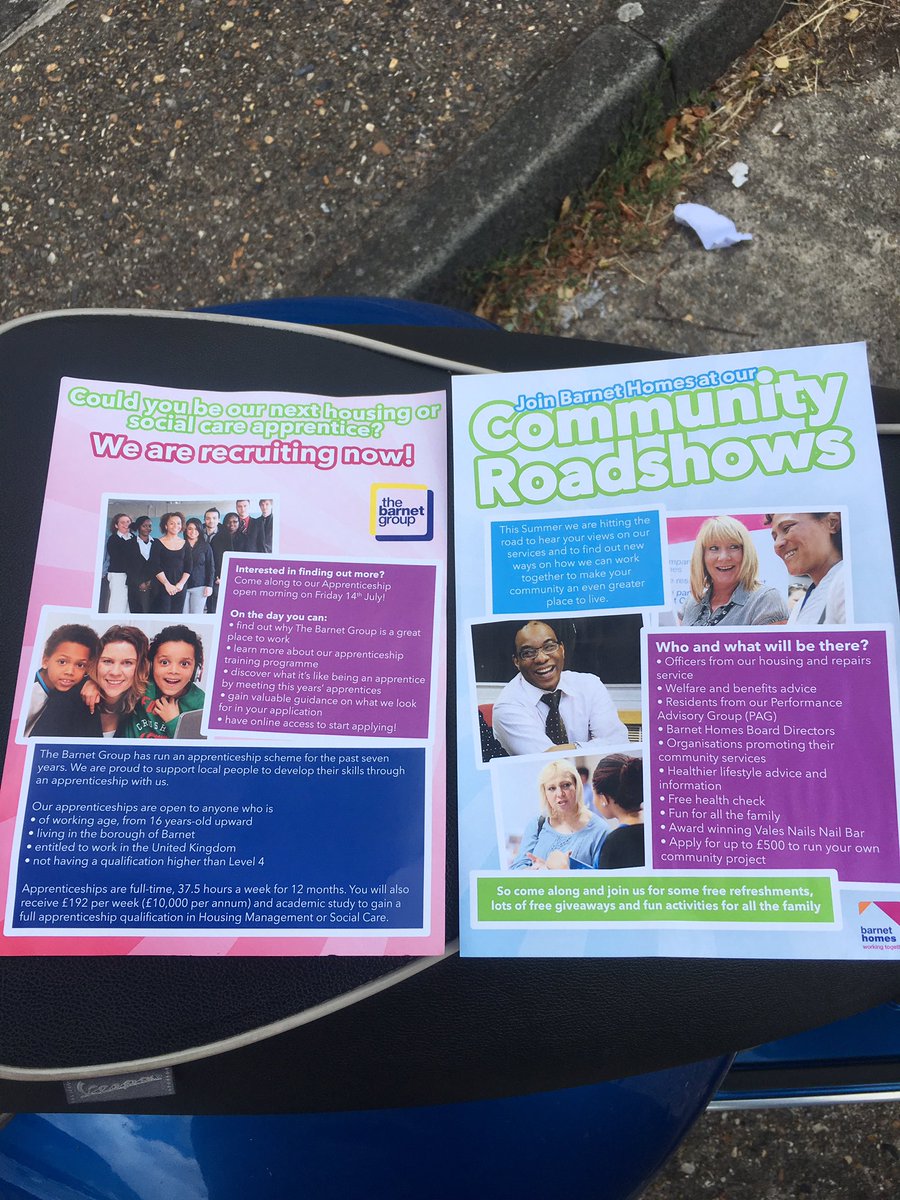 TRDBlanc's tweet photo. @BarnetHomes #communityroadshows #apprenticeship https://t.co/hguJYQt3Vn