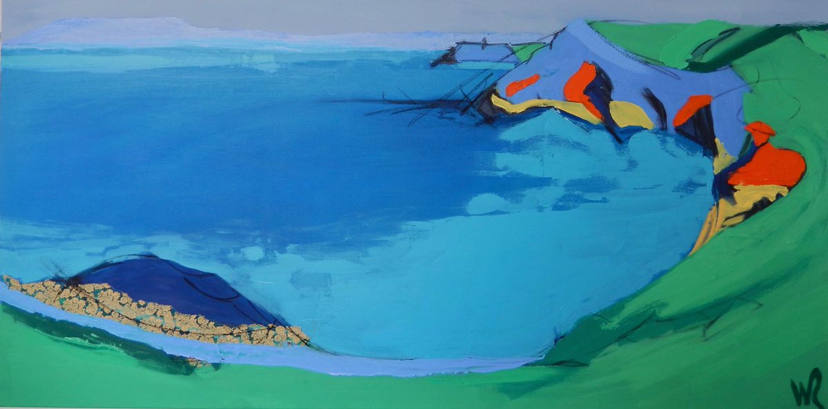 Wendy Rolt's Cornish Series V 75 x 150cm #cornwall #art #seascape #grandyart #wendyrolt #interiordesign #art&amp;interiors #homedecor #cornish