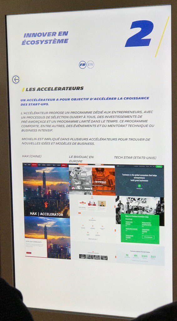 Thanks ! L'accélérateur <a href="/lebivouac_/">Le Bivouac</a> dans le descriptif et le dispositif d'innovation de <a href="/Michelin/">Michelin</a> |
<a href="/MarcVnglst/">Marc Evangelista</a>