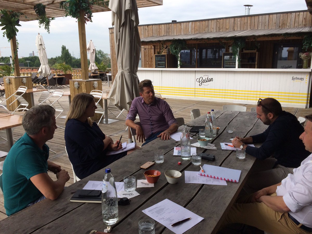 CharlesvanGoch's tweet photo. Bestuursvergadering Belgium Event Caterer Association #BECAS bij #CoeurCatering op de prachtige rooftop bar - popUP in Gent "Gaston" #EPCAS https://t.co/bZ5CSXw3pB