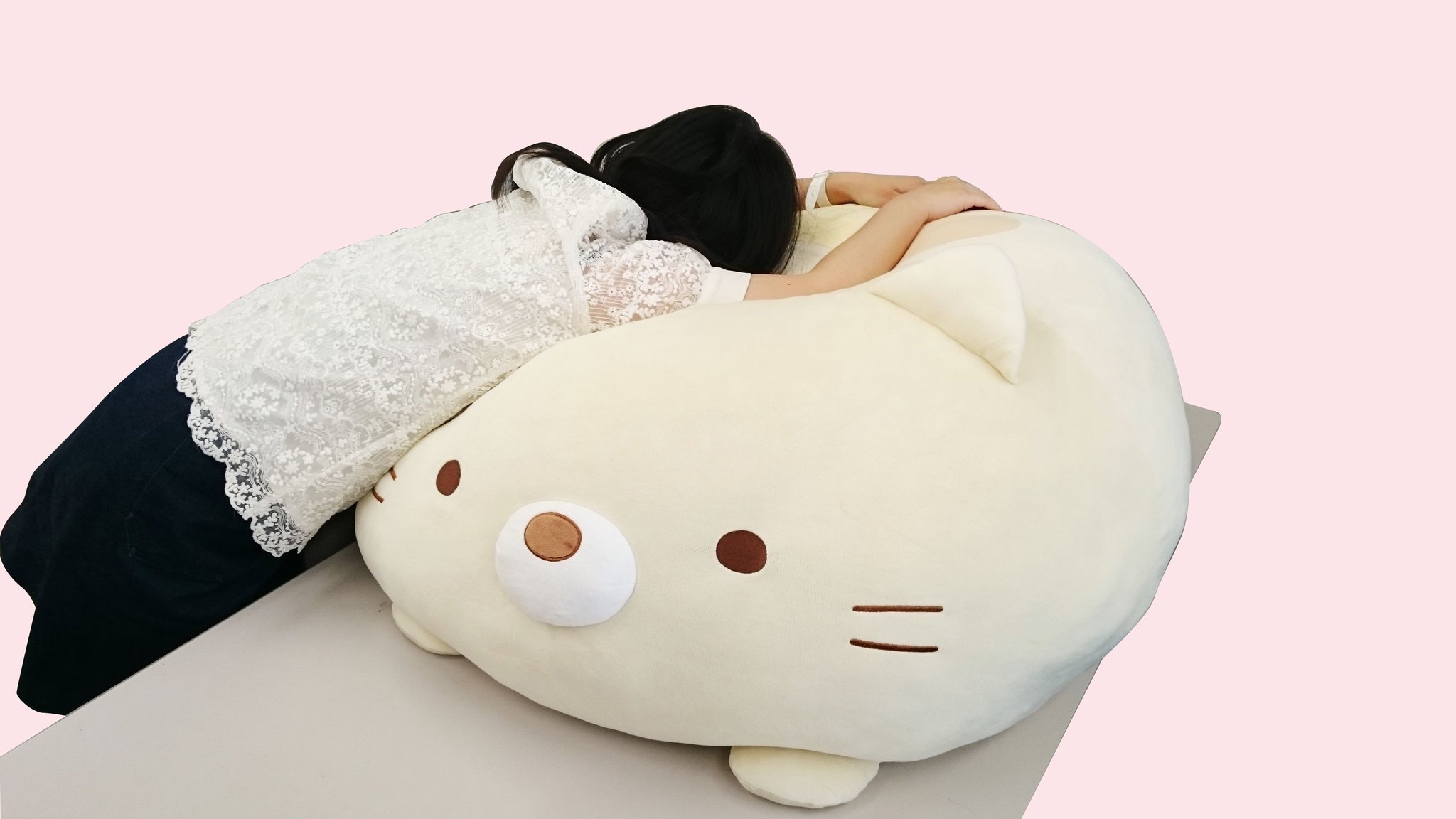 スーパーもーちもち大福クッション 特大 ねこ