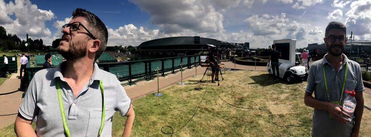 BrainGameTennis's tweet photo. How fast is this guy? @dmcplum in two places at once. Multi-tasking at #Wimbledon is what he does best! 🎯 https://t.co/9CfATLoO3J
