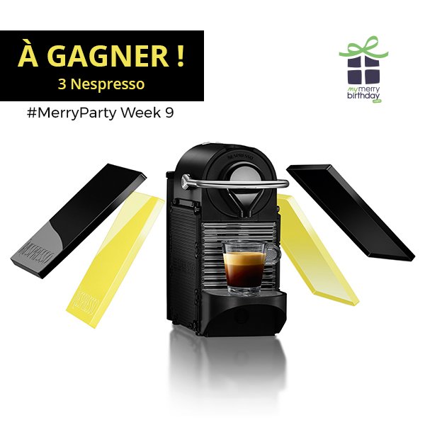 mymerrys's tweet photo. #MerryParty Week 9🎉
3 machines #Nespresso Pixie à gagner ☕️
➡️https://t.co/1NFYIFQmEo
💚+RT pour augmenter tes chances 🍀
#JeuConcours #Coffee https://t.co/HC2Rm7CVPm