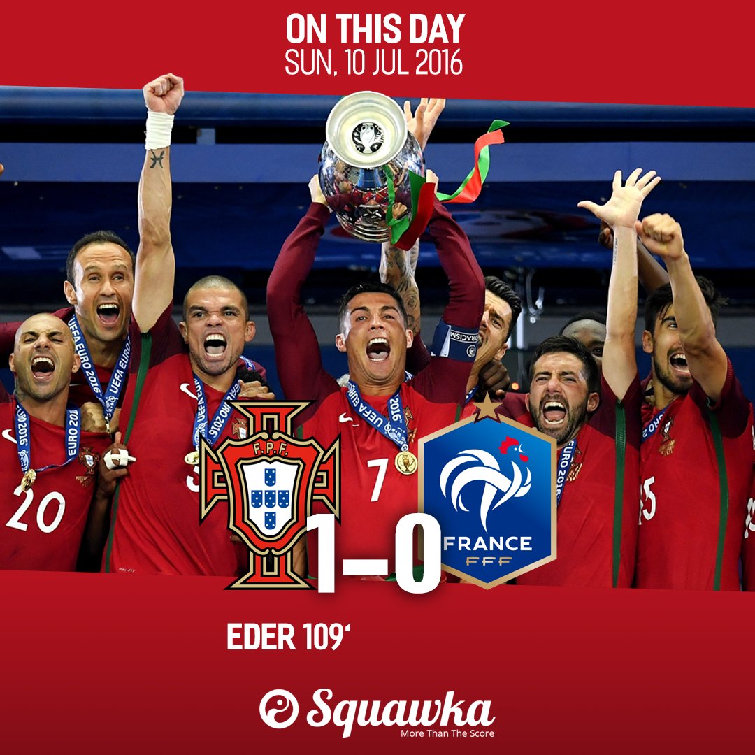 Squawka's tweet image. ON THIS DAY: In 2016, Eder became a national hero as Portugal won their first ever major trophy. 🇵🇹

109' ⚽️