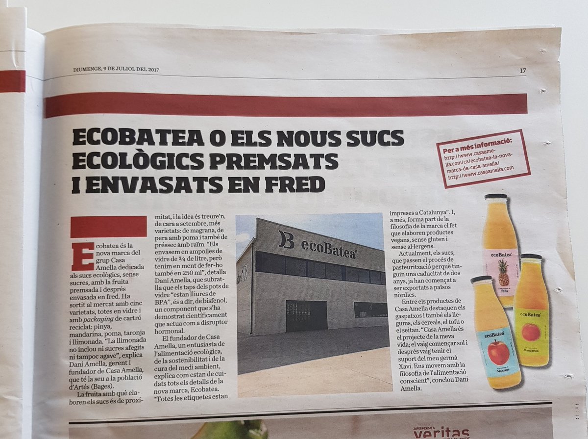 CasaAmella's tweet photo. Contents d'anunciar-vos que ahir vam ser noticia al @diariara 🤗 Us deixem l'enllaç https://t.co/Sd8ZJvKzk3 https://t.co/TGwehXuv0A
