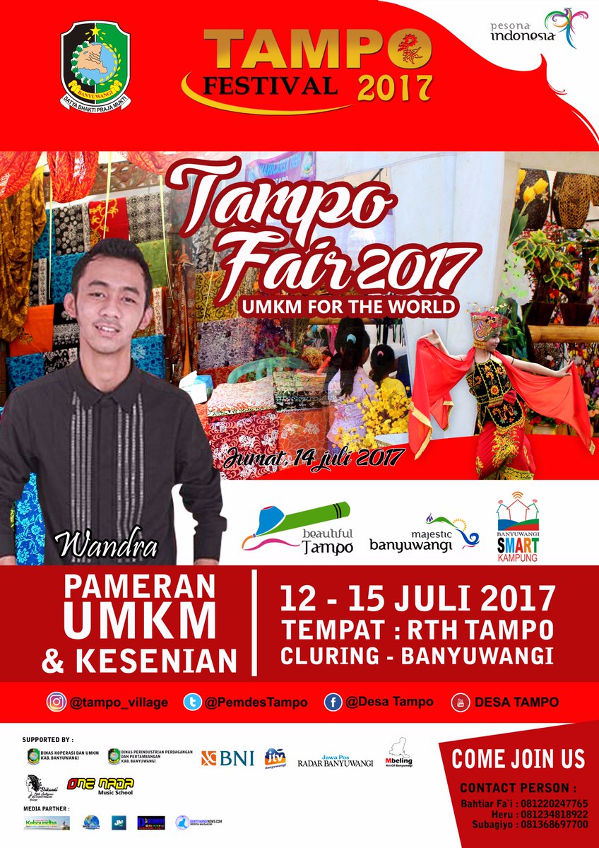 desatampo's tweet photo. belanja &amp; saksikan pmern UMKM se-Kab.BWI d TAMPO FAIR 2017 d RTH Tampo, Cluring 12-15 Juli @a_azwarnas @yoppy_bayu @banyuwangi_kab @gusipul4 https://t.co/g5QsNkLeCP