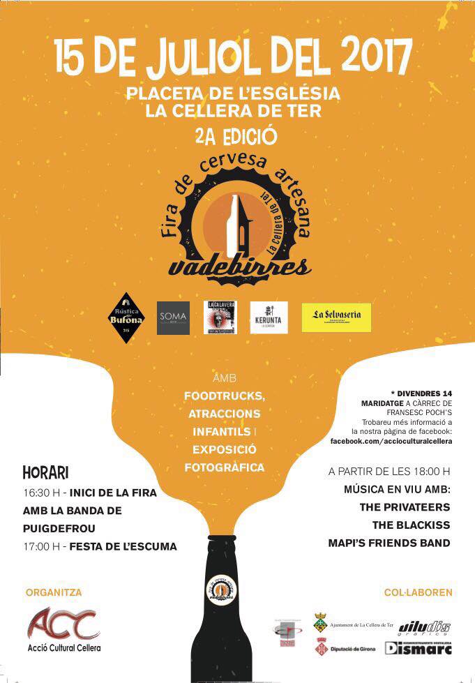 lacelleradeter's tweet photo. Teniu set de birra? Aquest dissabte a VADEBIRRES, la fira de la cervesa artesana de @lacelleradeter https://t.co/qJ92xv5EYa