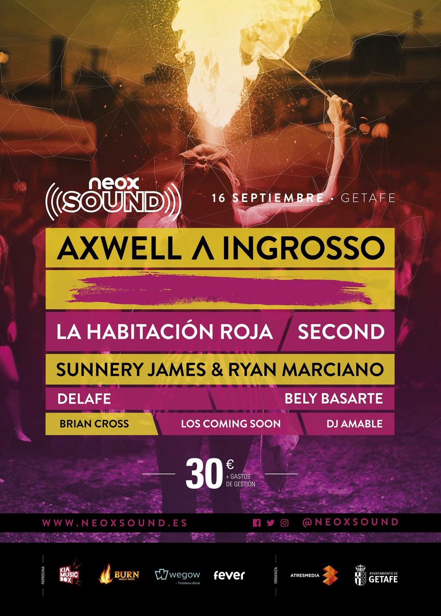 Rt + Follow. Sorteo de 2 entradas. ¡Así queda el cartel de #NeoxSound a falta de la última confirmación! Entradas en https://t.co/nhleT2wQxB https://t.co/O9L2ABgBxy