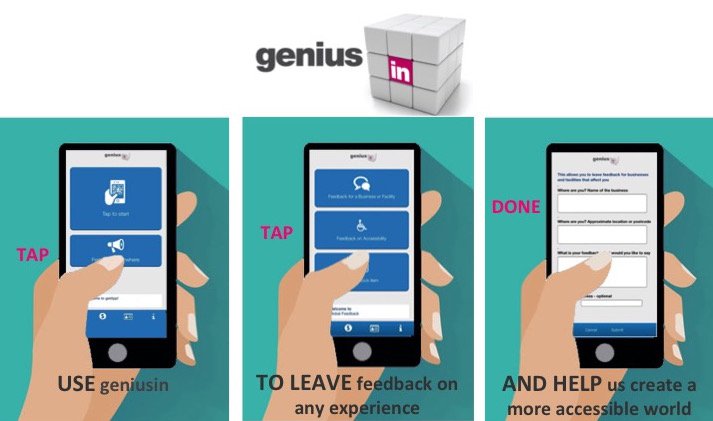 getwaiter's tweet photo. SHARE your everyday #AccessibilityExperiences
USE the #Geniusin app https://t.co/aw69iKseOc &
HELP your community https://t.co/CEpG2nDKHS https://t.co/RoXgemu2Eb