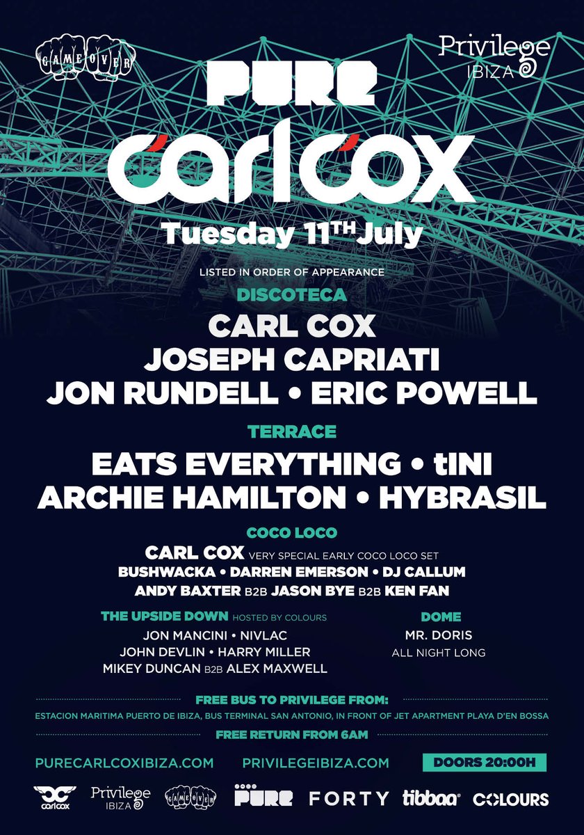 See you tomorrow at @PureCarlCox!! >> bit.ly/2tAFnRn https://t.co/XyHWcpFQHF