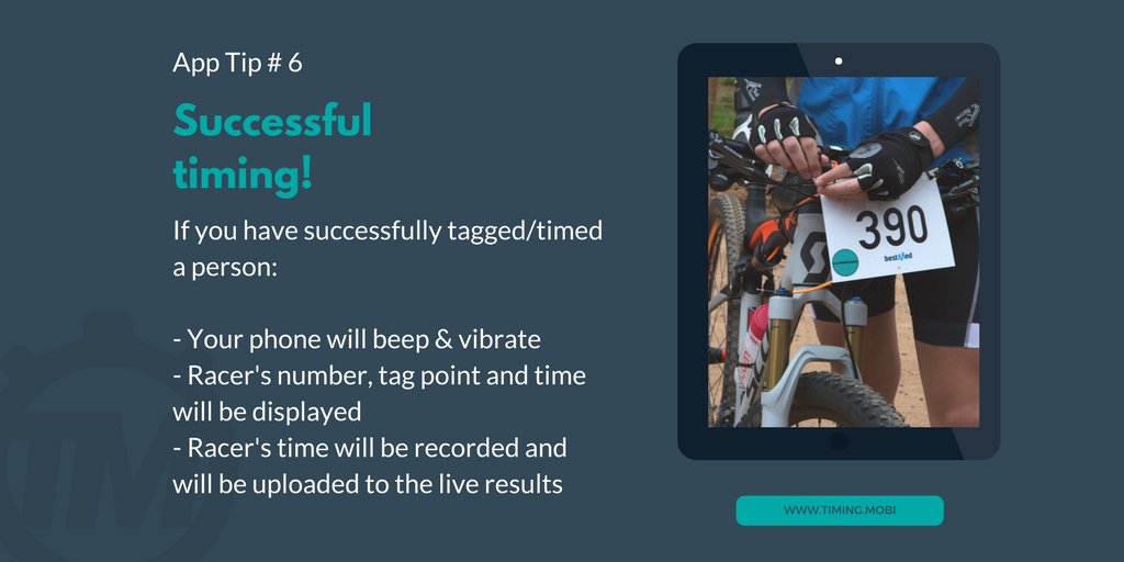 TimingMobi's tweet photo. Here is how you know that you have timed a racer successfully. #RaceTiming #TimingApp #Triathlon #Timing https://t.co/2zfZljRq1e