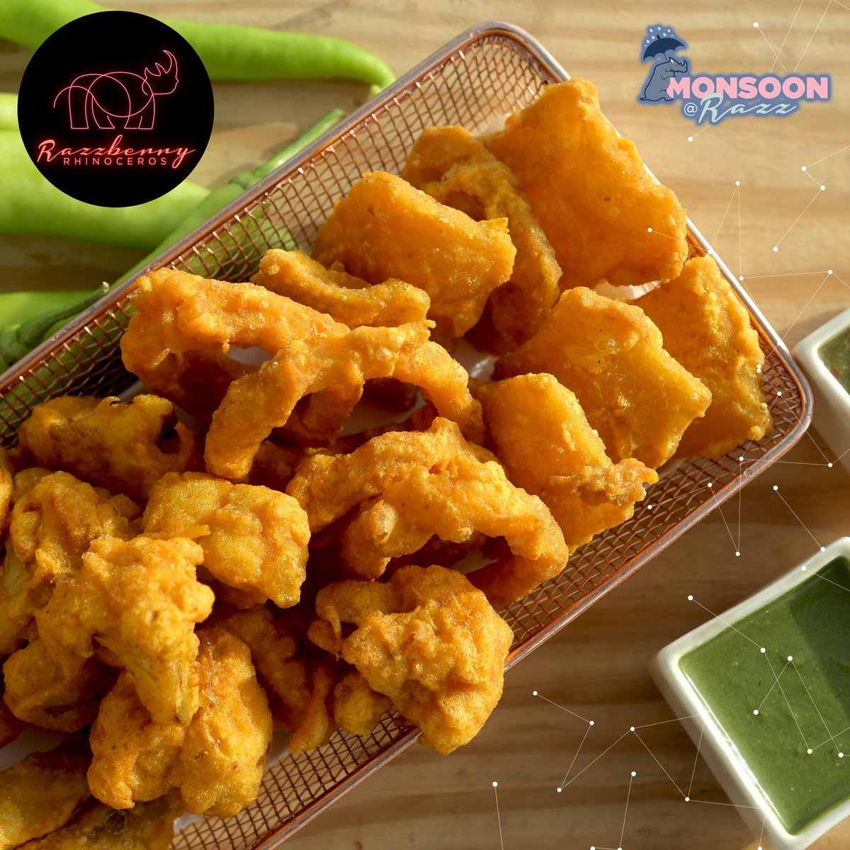 Its Bhajiya-o-clock with #MonsoonAtRazz! 
Yes, you should definitely be ordering these Fritos on your next visit. 
#RazzberryRhinoceros