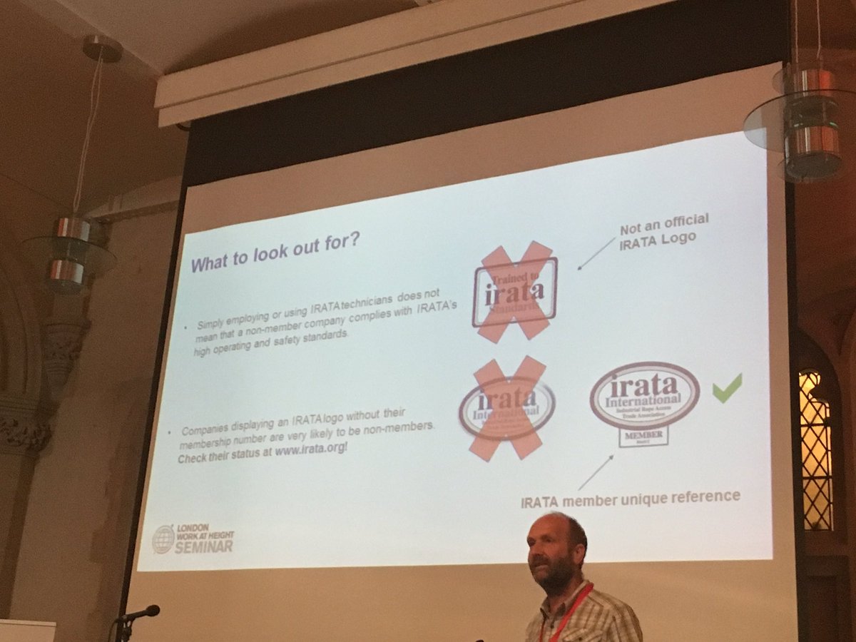 SafeSquareMile's tweet photo. Use IRATA rope access technicians on your site? Verify training quals &amp; membership via https://t.co/DCohuPNJZE #HeightSafe #LWAHS2017 https://t.co/pIrdant57p
