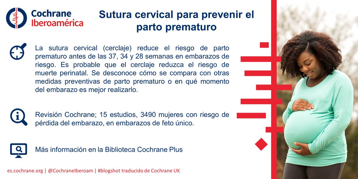 CochraneIberoam's tweet photo. Nuevo #blogshots sobre la sutura cervical o #cerclaje para prevenir el #parto prematuro #matrona @Cochrane_Child https://t.co/2r46xKSTBk https://t.co/mwsBaoFYYL