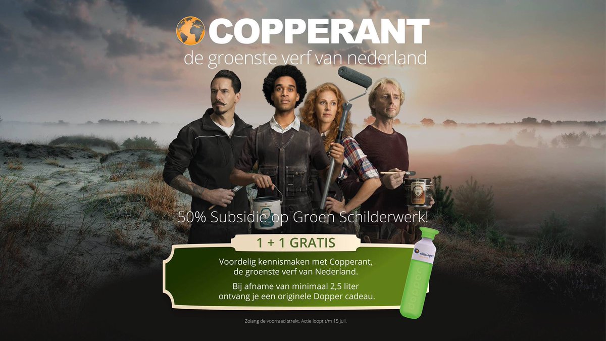 Groen schilderwerk wordt beloond ! Nu 50% verfsubsidie. <a href="/Copperant/">Copperant</a>