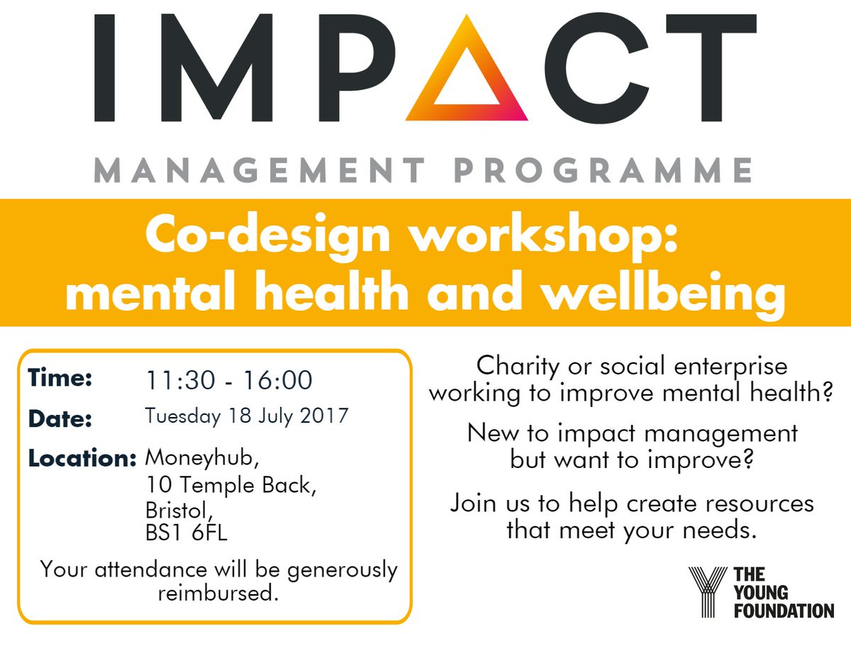 <a href="/SoupBristol/">Bristol Soup</a> PLS SHR this event in #Bristol supporting #mentalhealth charities &amp; #socents use impact data better eventbrite.co.uk/e/co-design-wo… …