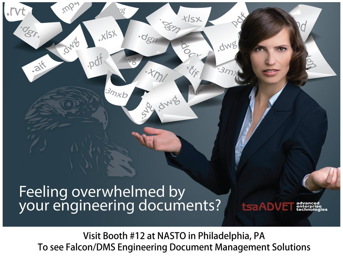 tsaADVET's tweet photo. Heading to AASHTO's (@aashtospeaks)  #NASTO 2017 in Philadelphia ?
Stop by booth 12 for Engineering Document Management Solutions #FalconDMS https://t.co/Vwt9vbCSZ5