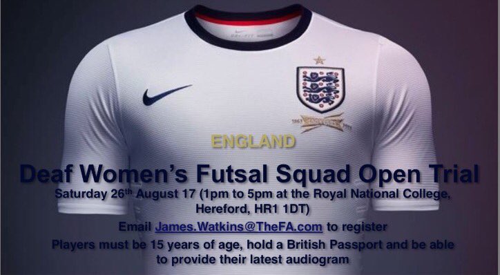 NFAMichelle's tweet photo. **Open Trials** 
Great opportunity to have the chance to be apart of the @England Deaf Women's Futsal Squad - Trial dates below ⬇️⚽️ https://t.co/pshF2TNKbf