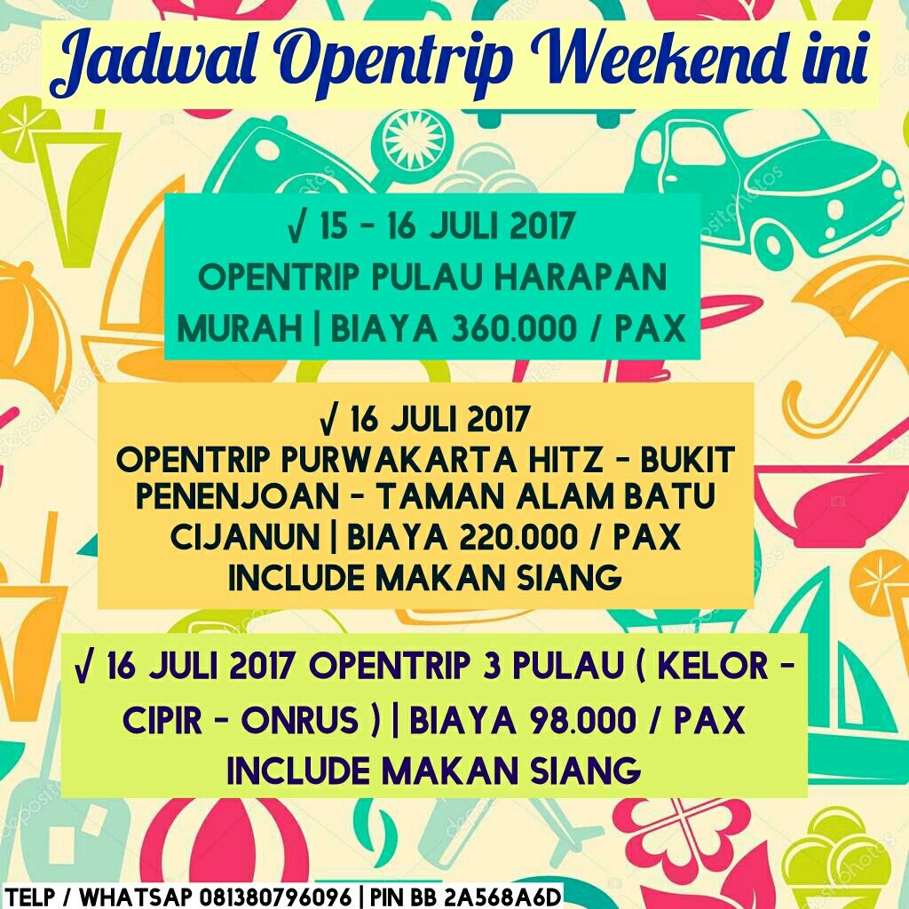 BimaTourTravel's tweet photo. Jadwal Opentrip Weekend ini Kak 😆 | telp / Wa 081380796096, Pin BB 2A568A6D # janganlupapiknik #PesonaIndonesia https://t.co/lQiLZmeANU