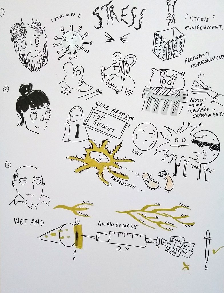 nextgen_sci's tweet photo. Our participating scientists gave us a 2-minute talk each on their work, illustrated live - high speed #scicomm! https://t.co/gFjbPbBfpk