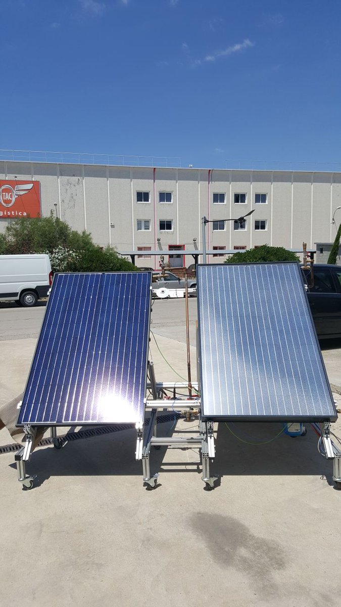 EndeFEng's tweet photo. Damos por iniciados los primeros ensayos del prototipo del nuevo #panelsolar híbrido bajo el marco del @lowup_h2020 #ID https://t.co/VZhBLxjqeN