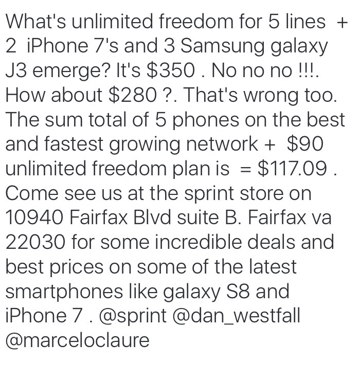 AdcommFairfax's tweet photo. @sprint @dan_westfall @marceloclaure https://t.co/GaSdrubczC