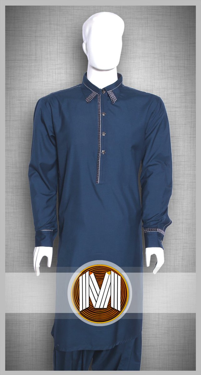 Royal blue colored fabric together with contrasted fabric on collar is the combination makes this product an eye catching one 
#pakfashion