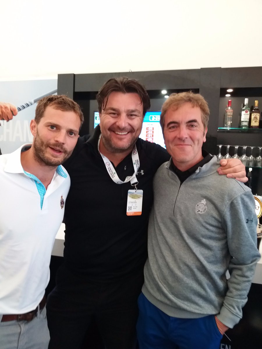 Woodgate's John Keen also bumped into these two local characters @DDFIrishOpen - Jamie Dornan &amp; James Nesbitt.