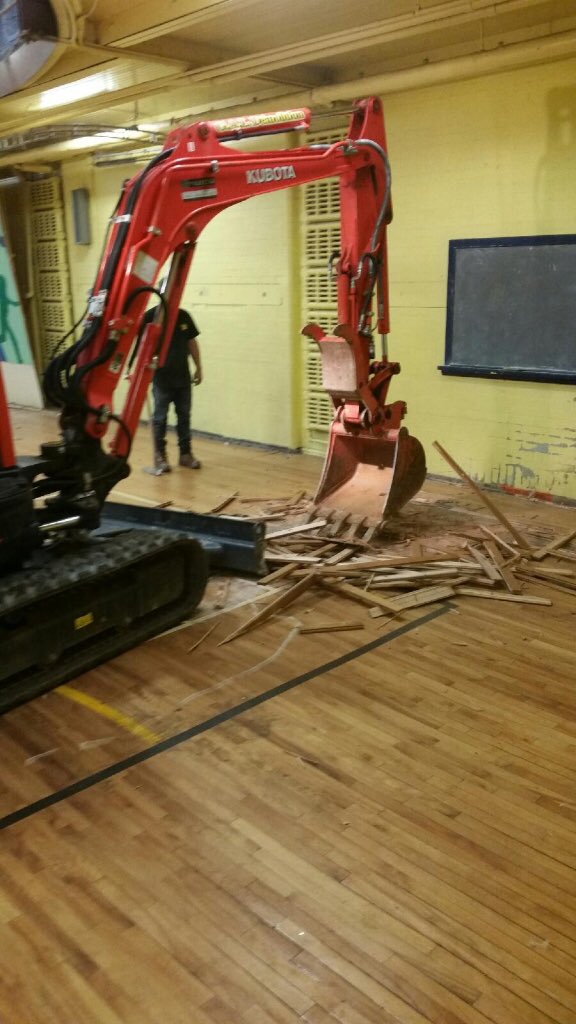Construction on the gym floor well under way!