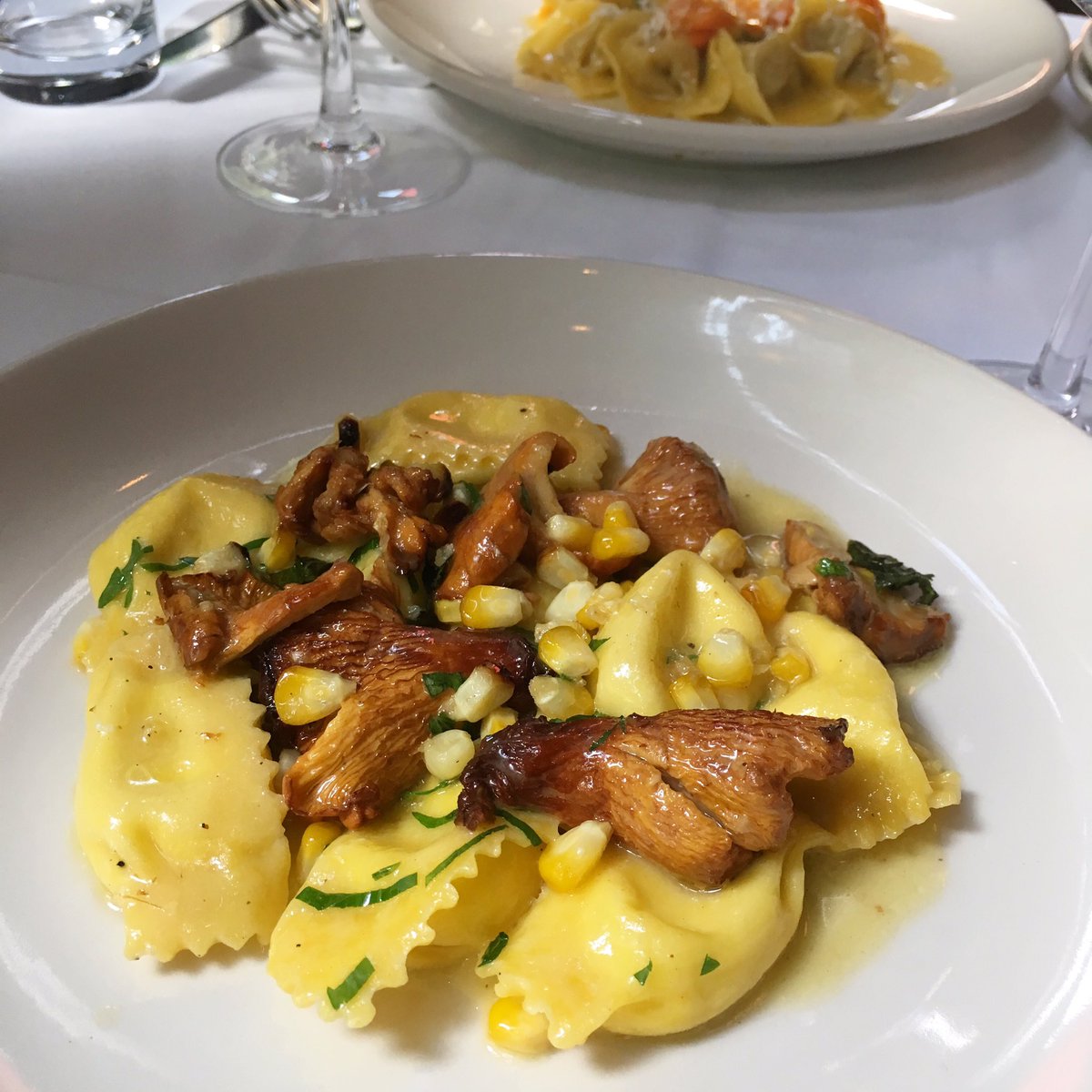 Agnolotti w/ chanterelle &amp; summer corn is a swoon-worthy #MeatlessMonday option and a great way to #eattheseasons ! #BBHG <a href="/MeatlessMonday/">Meatless Monday</a>