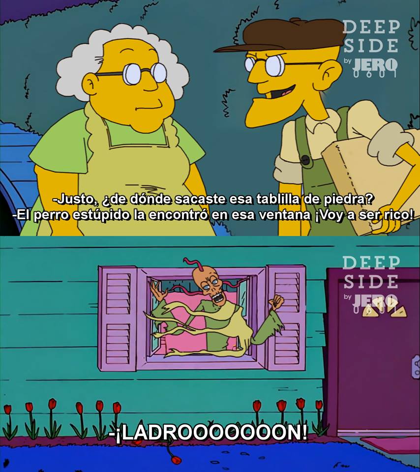 BeSideCyT's tweet photo. -¡Devuelvan la tablilla!
-¿Cuánto ofrece? #jero0601 #meme #deepside #deepsider #simpsons #corajeelperrocobarde https://t.co/GrsawuTyIn