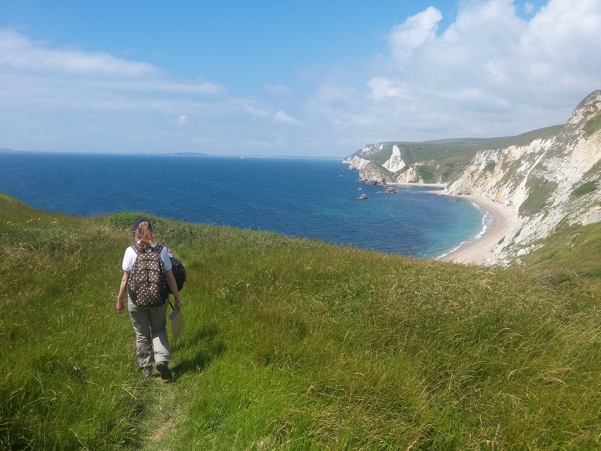 billsbirding's tweet image. Walking into a postcard at the Lulworth Skipper survey plots @LulworthRangers