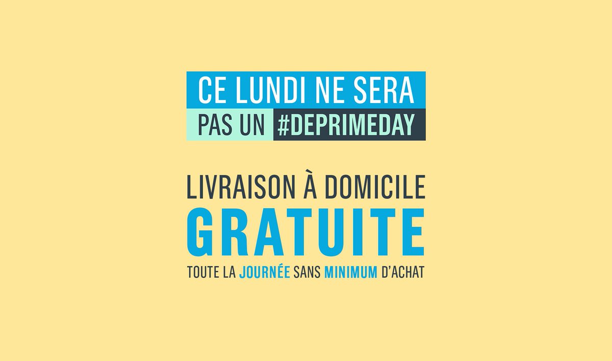culturepub's tweet image. Alors que le #PrimeDay d'@amazon pointe le bout de son nez, @Monoprix réplique avec le #deprimeday et sa livraison gratuite à domicile !