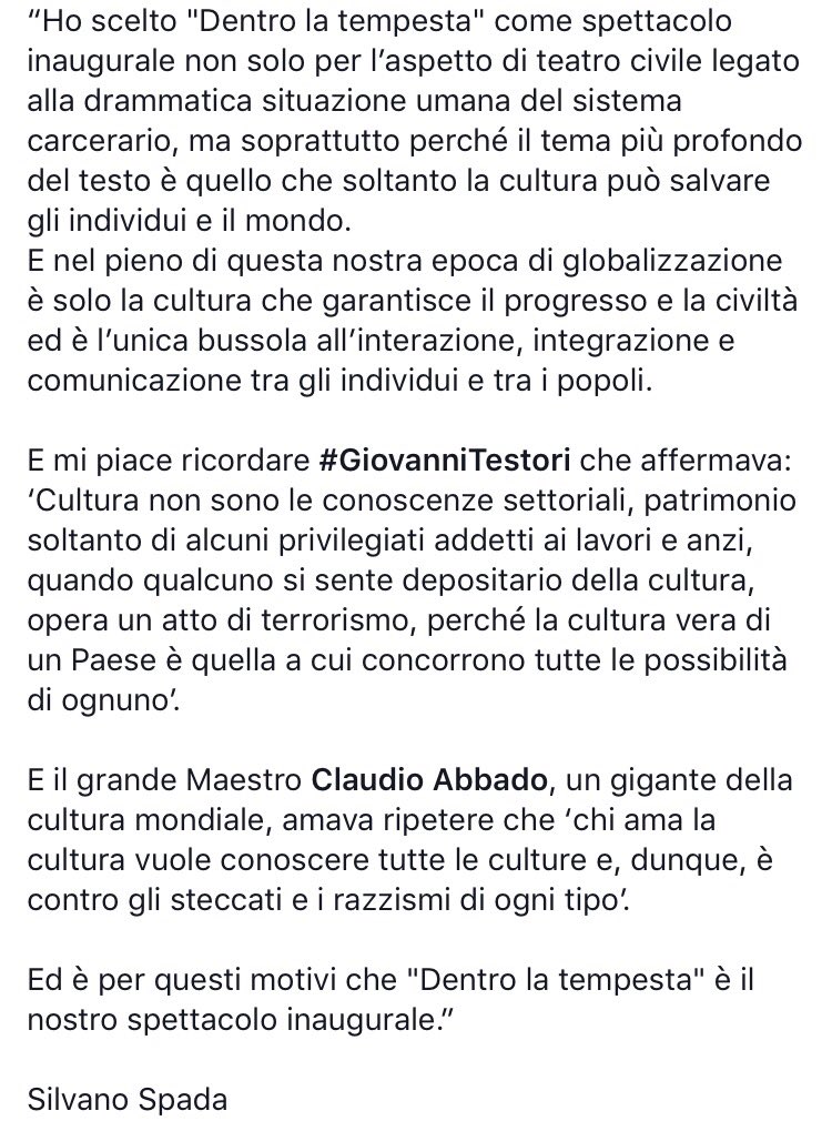Off/Off Theatre (@offofftheatre) on Twitter photo #DentroLaTempesta scritto e diretto da <a href="/striano18/">Salvatore Striano</a> é lo spettacolo inaugurale dell' #OffOffTheatre .
#LaltroTeatro #OffOffFestival #DentroLaTempesta scritto e diretto da <a href="/striano18/">Salvatore Striano</a> é lo spettacolo inaugurale dell' #OffOffTheatre .
#LaltroTeatro #OffOffFestival