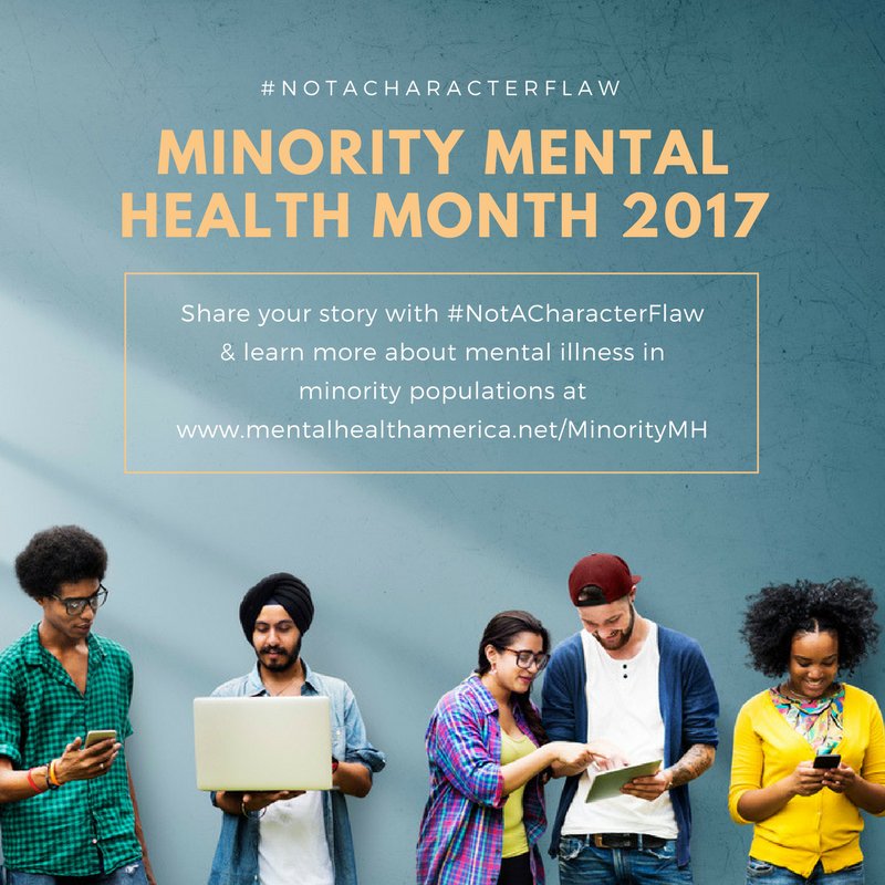 #Mentalillness is #NotACharacterFlaw. We’re sharing our stories to bring light to how #mentalhealth can affect people of diverse backgrounds